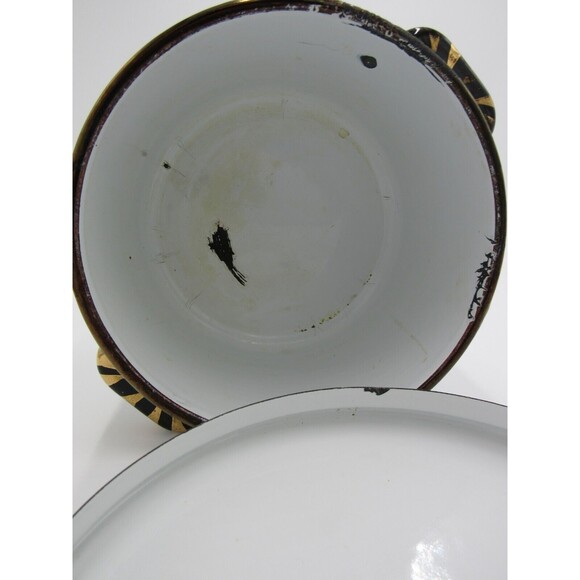 VTG MCM 2 qt Sauce Pot Georges Briard Ambrosia Pineapple Enamelware 60s Retro - Picture 9 of 16